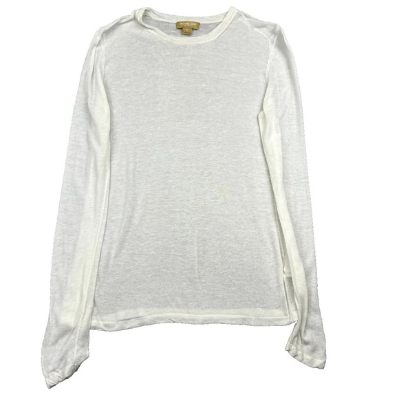 Michael Kors Tops - Michael‎ Kors Collection Shirt Womens Medium White Viscose Knit Everyday Wear